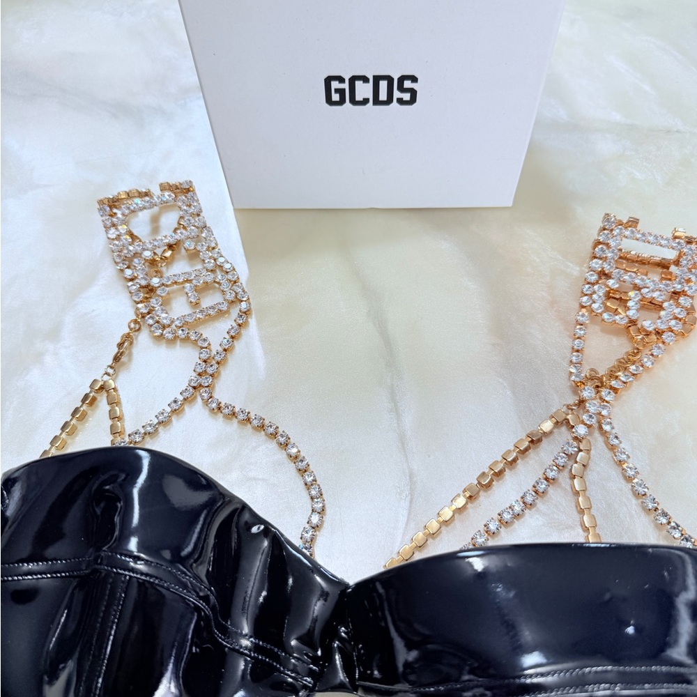 GCDS Crystal Latex Bra Bralette Embellished - Picture 6 of 14